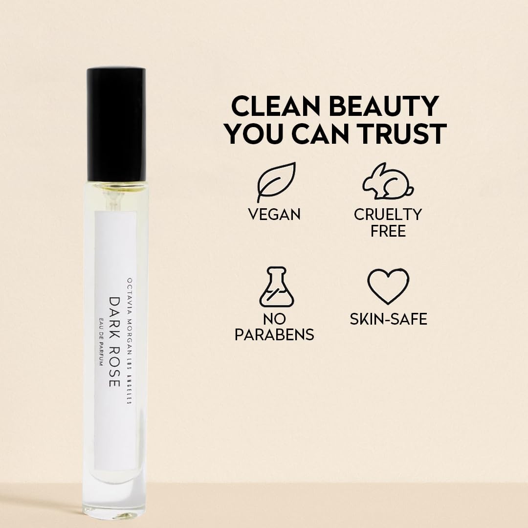 OCTAVIA MORGAN DARK ROSE Eau De Parfum- Bold Vanilla Perfume with Black Rose, Plum & Pink Peppercorn- Travel Perfumes with Long-Lasting, Seductive Depth- Unisex Perfume for Unforgettable Moments- 10ML