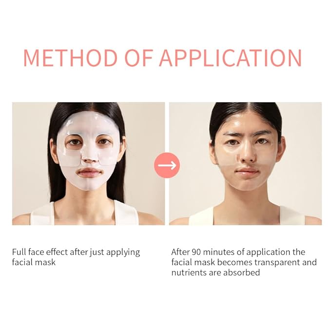 Rosemine Deep Collagen Anti-Wrinkle Lifting Overnight Mask Facial sheet masks with low molecular weight collagen for lifting, firming, and moisturizing 5 Packs