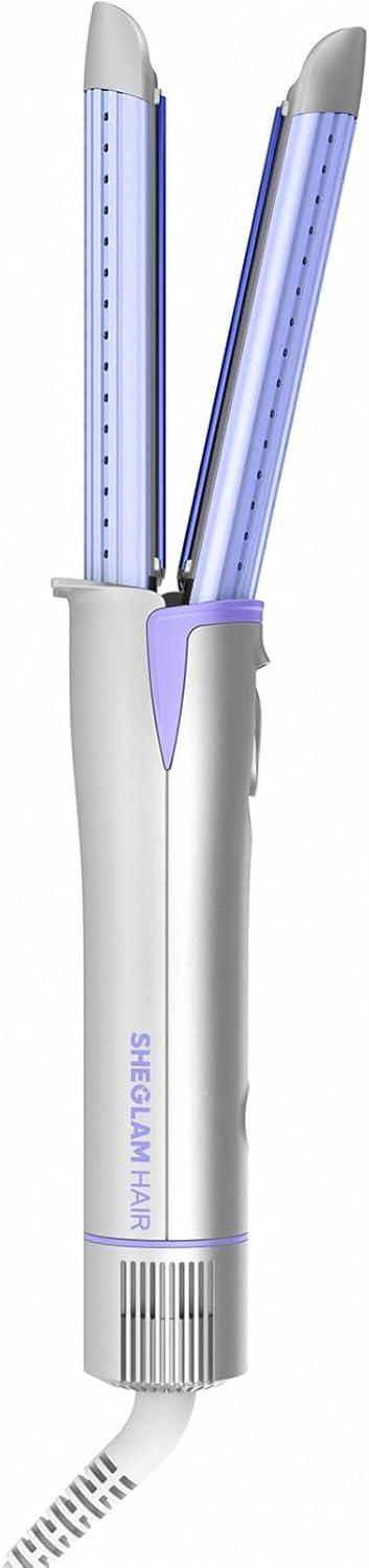 SHEGLAM Hair Cool Lock Airflow Styler, 360° Airflow Styler Curling Iron, Hair Curler with Cooling Air Vents to Lock in Style, 4 Adjustable Temp, Dual Voltage, Fast Straightening