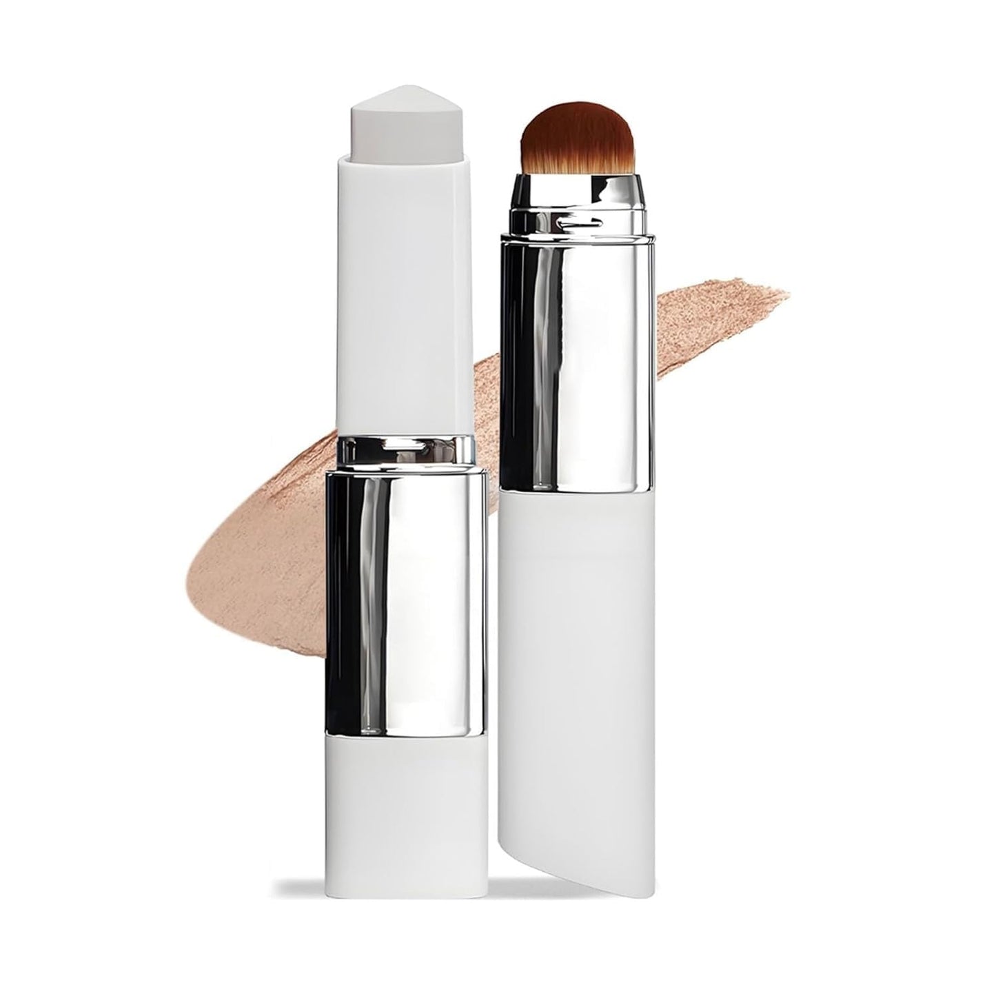 Color Changing Cover Cream Stick: Color-Changing Foundation Stick Full to Medium Coverage with Detachable Brush - Moisturizing Makeup (Dark Skin)