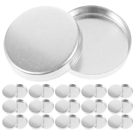Empty Round Metal Tin Palette Pans 30pcs Cosmetic Eyeshadow Blush Lipstick Organizer 20mm Empty Eyeshadow Pans Eyeshadow Palettes for Magnets Cosmetic Palettes