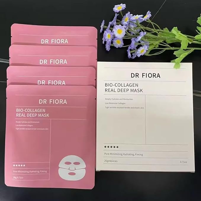 Bio Collagen Face Mask – Anti-Wrinkle & Hydrating Sheet Mask with Hyaluronic Acid | Moisturizing & Beauty Boost for Glowing, Youthful Skin