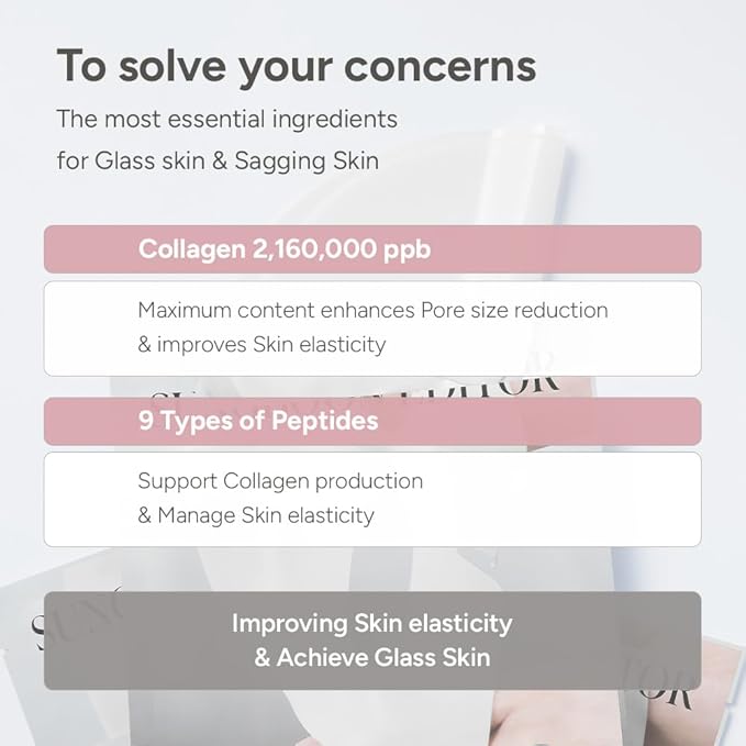 SUNGBOON EDITOR Deep Collagen Overnight mask 37gx4ea | Original Hydrating Collagen Face Mask | Real Collagen 2,160,000PPB for Elasticity |TikTok Trend Items Korean Skin Care