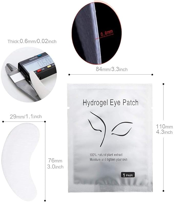 Eyelash Extension Gel Patches Kit Under Eye Gel Pads Eyelash Extension Pads Lint Free False Eyelash Lash Extension Makeup Eye Gel Patches (100Pack)