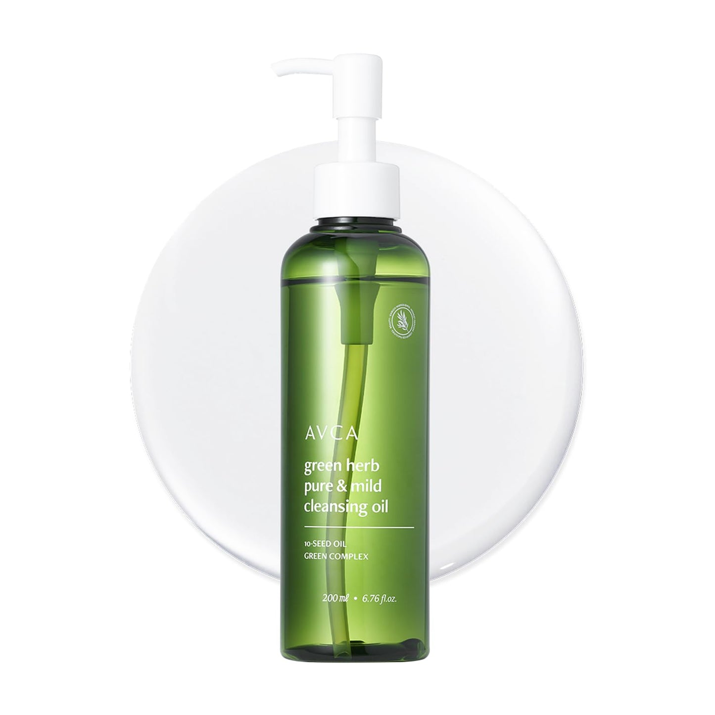 AVCA Green Herb Blackhead Cleansing Oil — Makeup & Blackhead Remover, Plant-Based Oils with Vitamin E & Squalane, Lightweight Pore Cleanser, Korean Skincare for Normal/Oily Skin, 6.76 fl oz (200 mL)