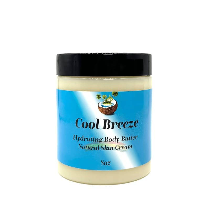 Ultra-Soft Shea Body Butter, Dry Skin Cream for Radiant Moisturized Skin, Natural Hydrating Body Lotion with Aloe Vera, Argan Oil, Rosehip Oil, (Cool Breeze, 8oz)