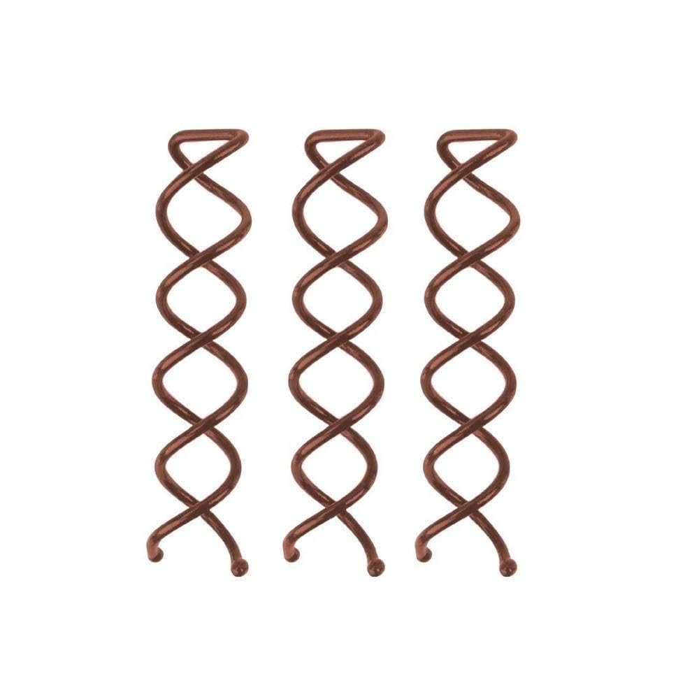 Kitsch Spiral Bobby Pins for Girls and Women - Hair Bun Maker | Rounded Tips, Chip-Resistant Bun Twist Spiral Hair Pins | Secure Hold All-Day | Ideal Gifts for Women - 3Pcs, Brown