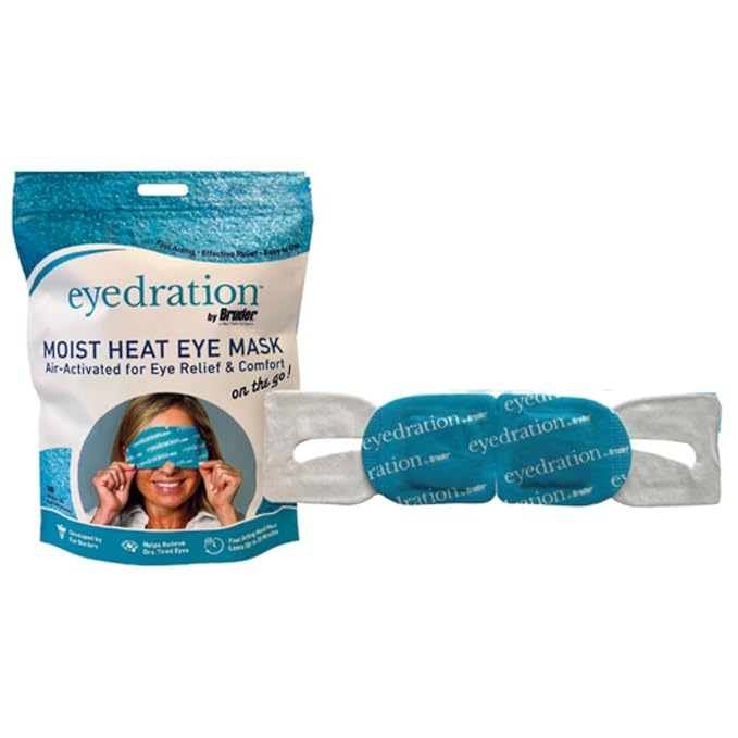 Air-Activated Eye Steam Mask l Dry Eye Relief l Disposable Heated Eye Mask l Gentle, Soothing and Hydrating l No Microwave Needed l Convenient and Lightweight - 10 Single Use Compresses