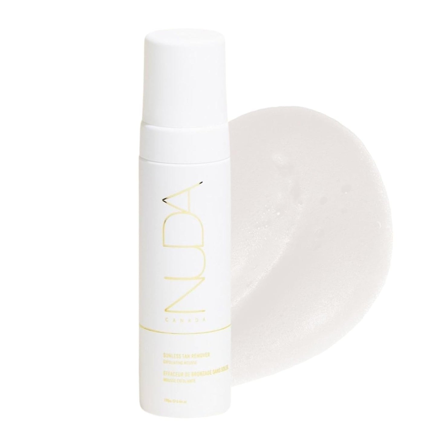 Nuda Sunless Tan Remover | Gentle & Non-Abrasive Mousse | Vegan Self Tanner Remover with Vitamins A, C, & E and Aloe Vera, White Tea, & Lemon | Fake Tan Remover for Women, (190mL)