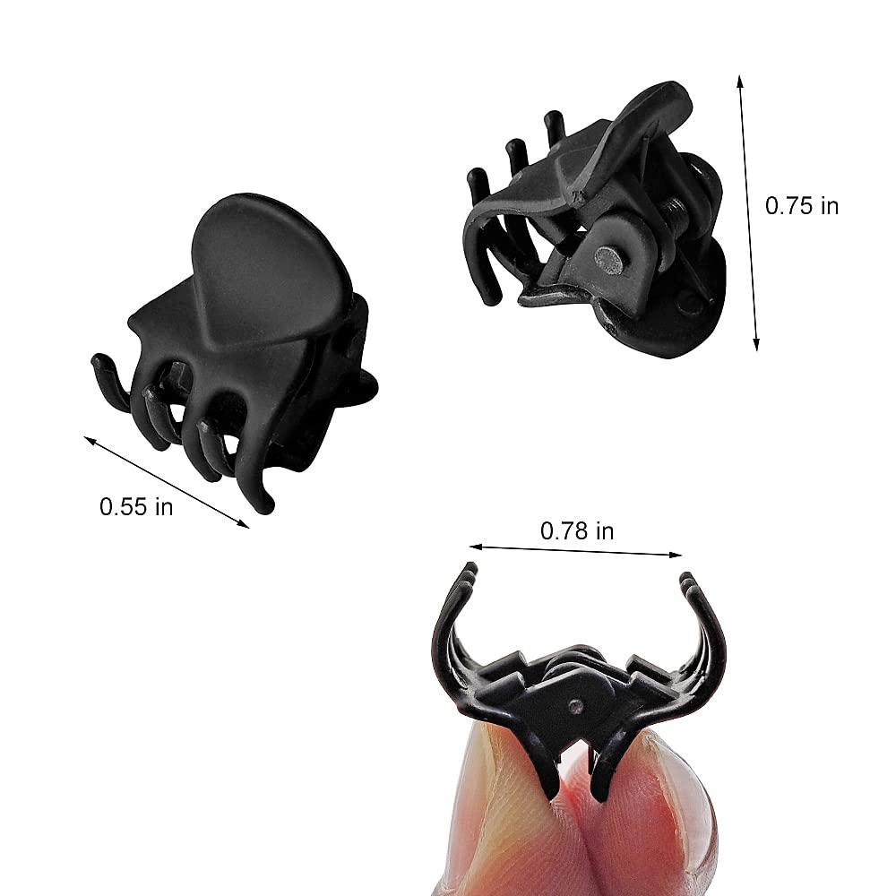 50 PCS Mini Hair Claw Clips， Bangs Strong Grip Multifunction Clamp Clips. (Frosted black)