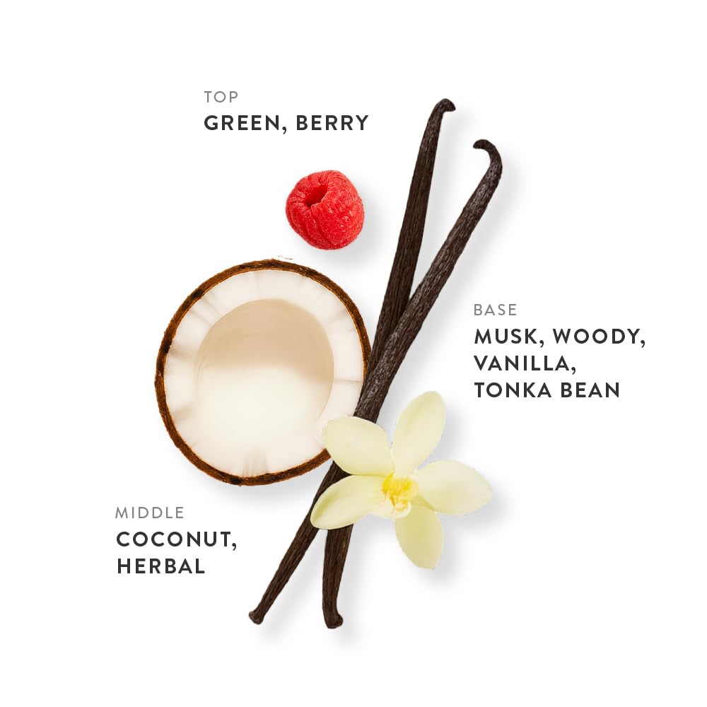 Coconut Cream Eau de Parfum 0.34oz, Creamy Gourmand Long Lasting Perfume With Vanilla, Musk, Woody, Berry & Tonka Bean, Layerable Luxury Fragrance for Women & Men for Everyday Wear