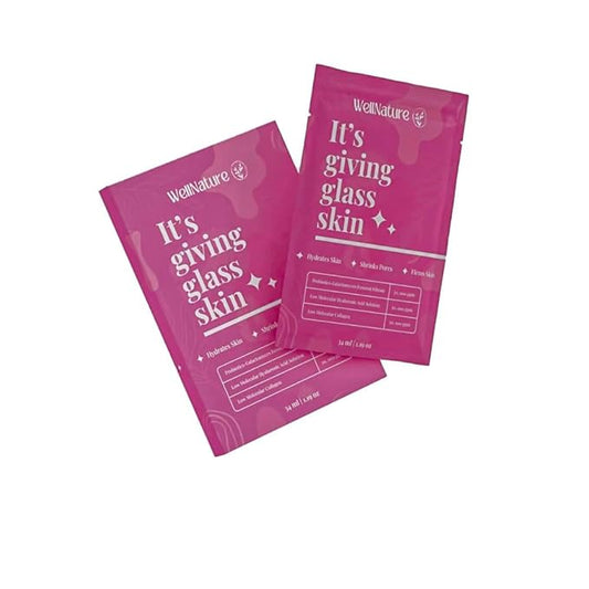 Wellnature™ The Original Overnight Deep Collagen Mask - It's Giving Glass Skin Sleep Mask - Deep Hydrating Bio-Collagen + Oligo-Hyaluronic Acid Facemask Korean Skincare For All Skin Types, Pack of 4