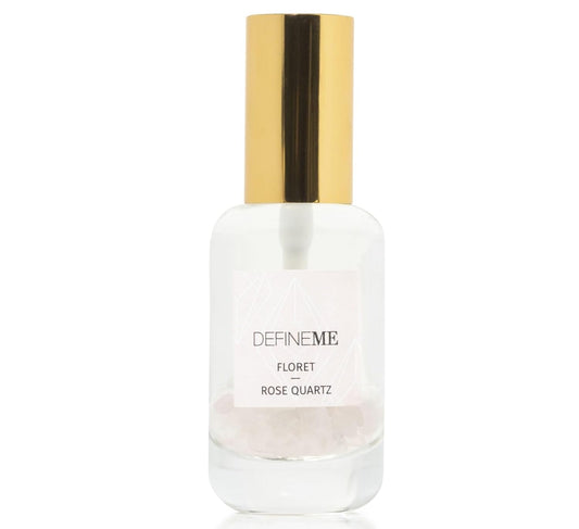 DefineMe Rose Quartz Crystal Infused Natural Perfume Mist, Floret Scent, 0.95 FL OZ, Award Winner 2024 Universal Beauty Awards