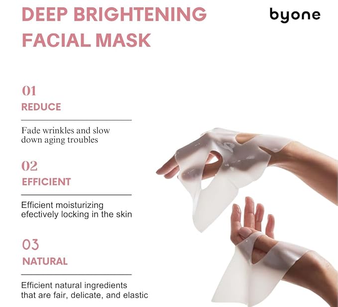 BYONE Bio Collagen Face Mask – Hydrating & Anti-Aging Sheet Mask for Glowing Skin – Natural Korean Skincare – Firming, Moisturizing & Soothing – 4 Pack