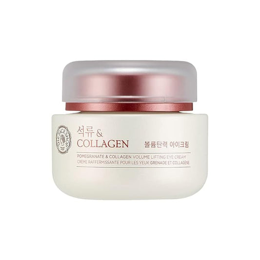 The Face Shop Pomegranate & Collagen Volume Lifting Eye Cream | Ultra-Light Eye Cream for Eye Skin Lifting, Firming & Brightening | Reduce Dark Circles | Deep Hydrating Under Eye Area, 1.69 Fl Oz