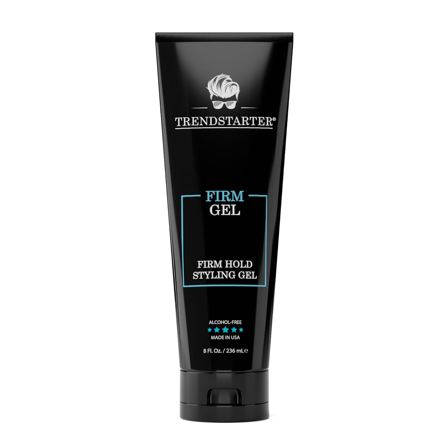 TRENDSTARTER - FIRM GEL - Firm Hold - Natural Shine - Alcohol Free - Non-Flaking Hair Gel Formula for All Hair Types - All-Day Reliability