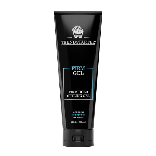 TRENDSTARTER - FIRM GEL - Firm Hold - Natural Shine - Alcohol Free - Non-Flaking Hair Gel Formula for All Hair Types - All-Day Reliability