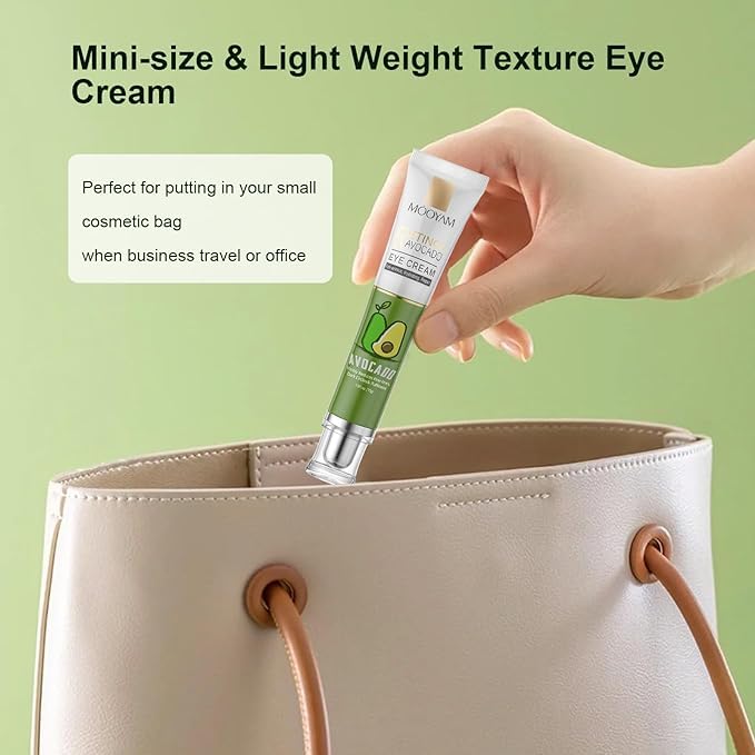 Retinol Avocado Eye Cream Serum - Hydrating Anti-Aging Treatment for Dark Circles, Puffiness, Fine Lines - Overnight Skin Care