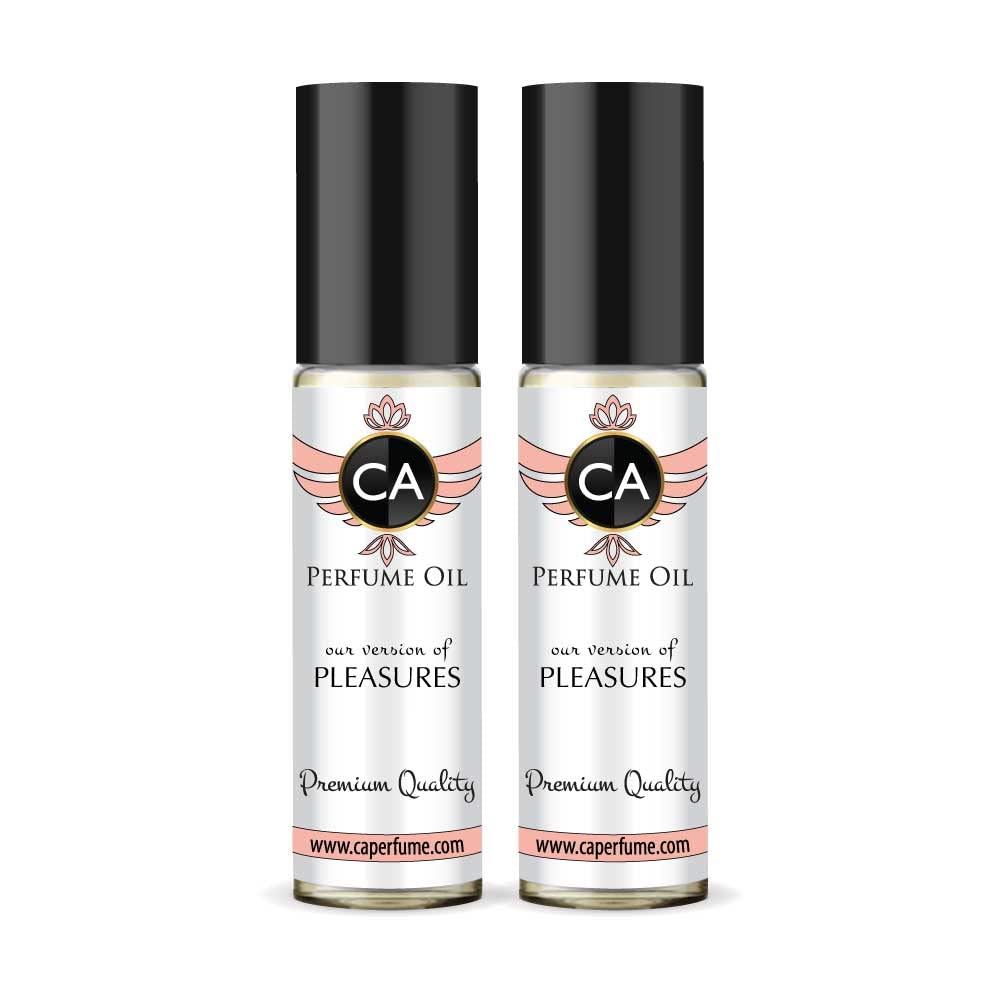 CA Perfume Impression of Pleasures for Women Eau De Parfum Floral Scent Long Lasting Perfumes for Women Travel Size TSA Ready for Day and Night Wear 0.33 Fl Oz 10ml (Pack of 2)