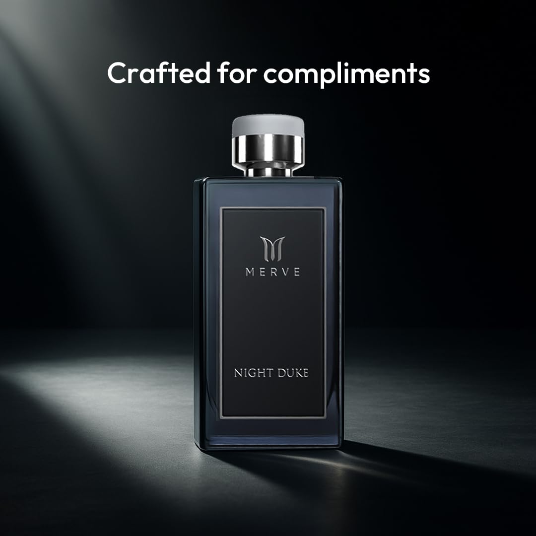 Merve Night Duke Premium Long Lasting Fragrance Luxury Scent For Men | Citrus, Musk, Amber | Perfumes For Men | 3.4 Ounces