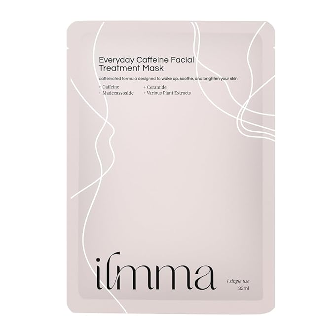 Everyday Caffeine Facial Treatment Mask - Caffeinated Formula with Ceramide, Plant Extracts, Cypress Essential Oil Ultra-Rich Formula, Men & Women Face Masks, All Skin Types (1 Sheet)