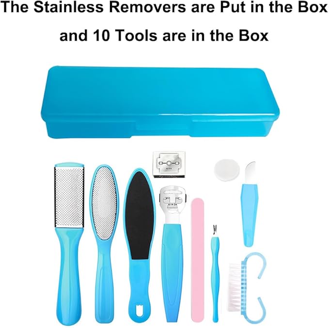 Stainless Callus Removers Set Foot File Pedicure Tools Kit for Feet Nail Clippers Set Fingernail Clipper Toenail Clipper Nail Care Tool with Travel Case for Men Women