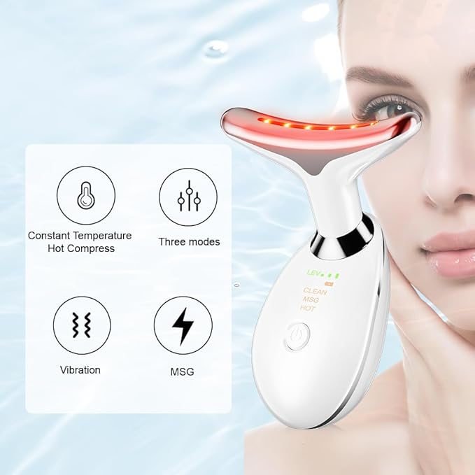 Neck Face Massager Face Sculpting Tool 3 Colour Modes and Vibration for Facial Massager for Double Chin