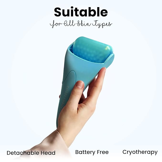 ROSELYNBOUTIQUE Ice Roller for Face Wrinkles Fine Lines Puffiness Stick Massager Facial Skin Care Tools Self Care Gifts for Men Women (Blue)