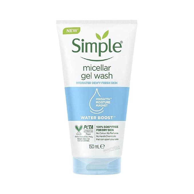 Simple Water Boost Micellar Gel Facial Wash, 5 Oz (150 ML) (1 Count)