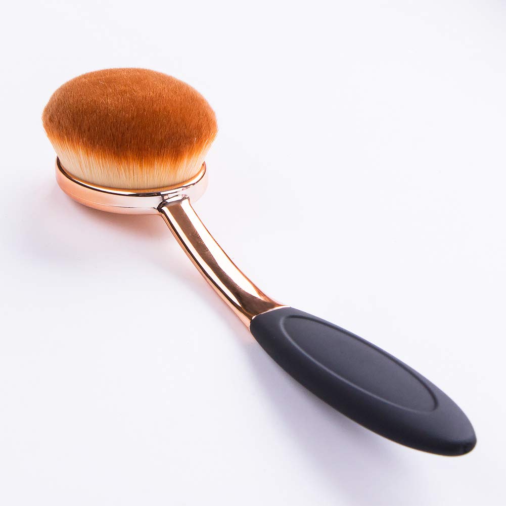 Yoseng Oval Foundation Brush Second Largest Toothbrush Makeup Brushes Fast Flawless Application Liquid Cream Powder Foundation Sunscreen(Medium)