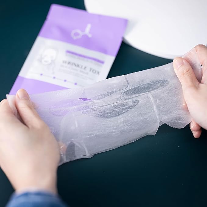 Leaders Insolution Wrinkle Tox Skin Clinic Mask | Adenosine-Infused Anti-Aging Facial Sheet for Fine Lines, Wrinkles, and Firmness | Premium Grade Cotton, Collagen Boosting (5 Sheets)