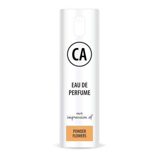 CA Perfume Impression of Powder Flowers for Women Eau De Parfum Floral Scent Long Lasting Perfumes for Women Travel Size TSA Ready for Day and Night Wear 0.33 Fl Oz 10ml
