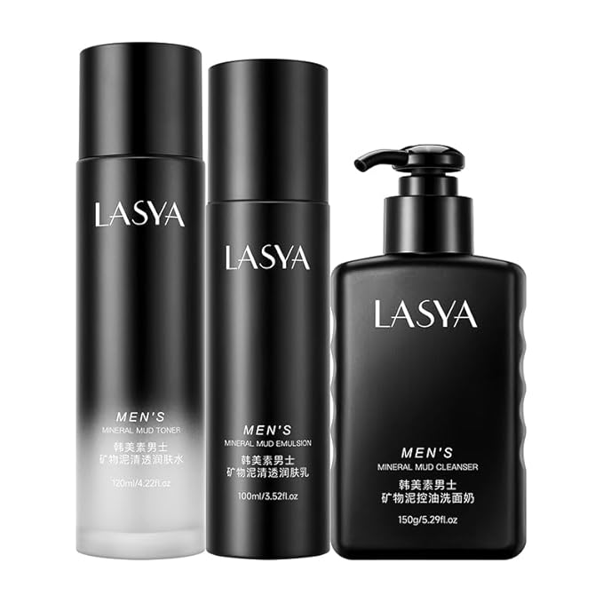 Men's Skin Set Cleansing Oil Control Moisturizing | Cleanser 5.28 oz | Toner 4.22 oz | Lotion 3.52 oz 3-Step Daily Routine For Men Valentine's Day Gift