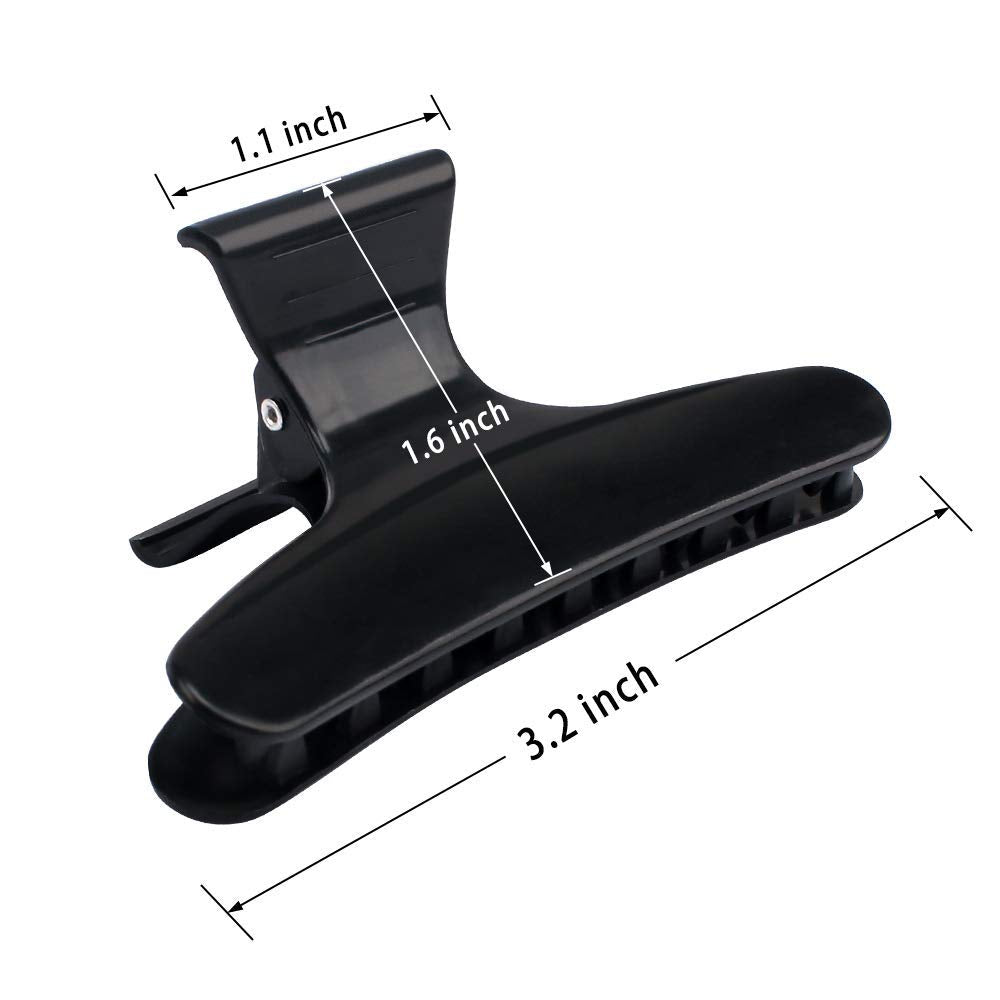 Ondder 24 Pcs Black and Pink Butterfly Hair Clips for Styling and Sectioning - Pro Claws Clamps for Cutting, Coloring - Hair Accessories for Women Girls