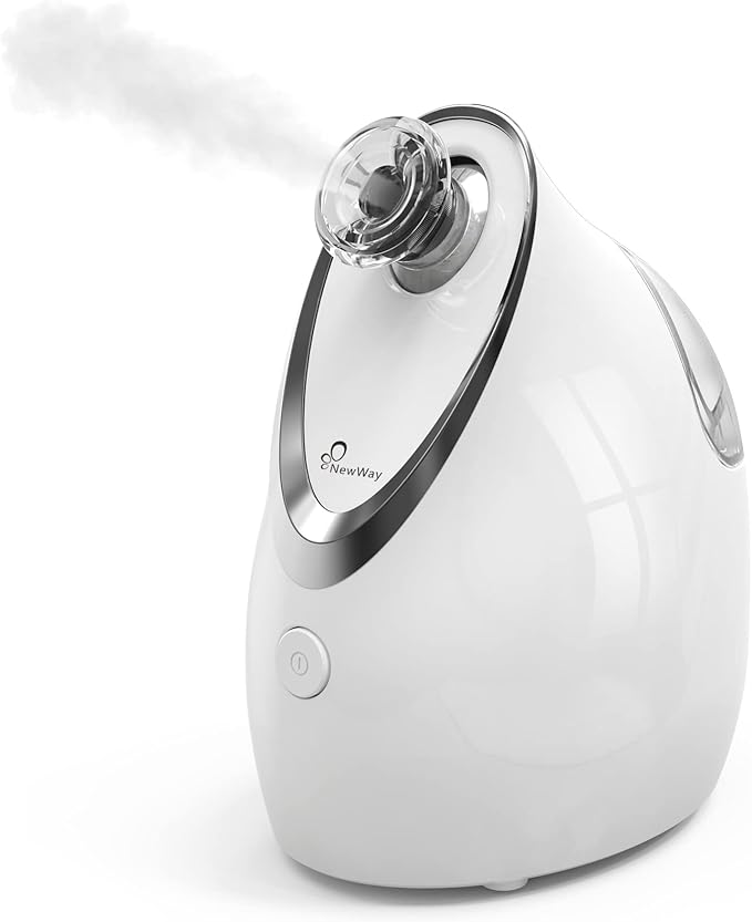 NewWay Nano Ionic Facial Steamer, Adjustable Nozzle Angle Aromatherapy Warm Mist Humidifier for Face Spa Sinuses Moisturizing, Homeuse or Salon