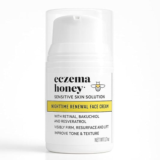 ECZEMA HONEY Concentrated Nighttime Renewal Face Cream - Anti Aging Skin Care Products - Unscented Face Moisturizer for Eczema, Dry & Sensitive Skin (1.7 Oz)