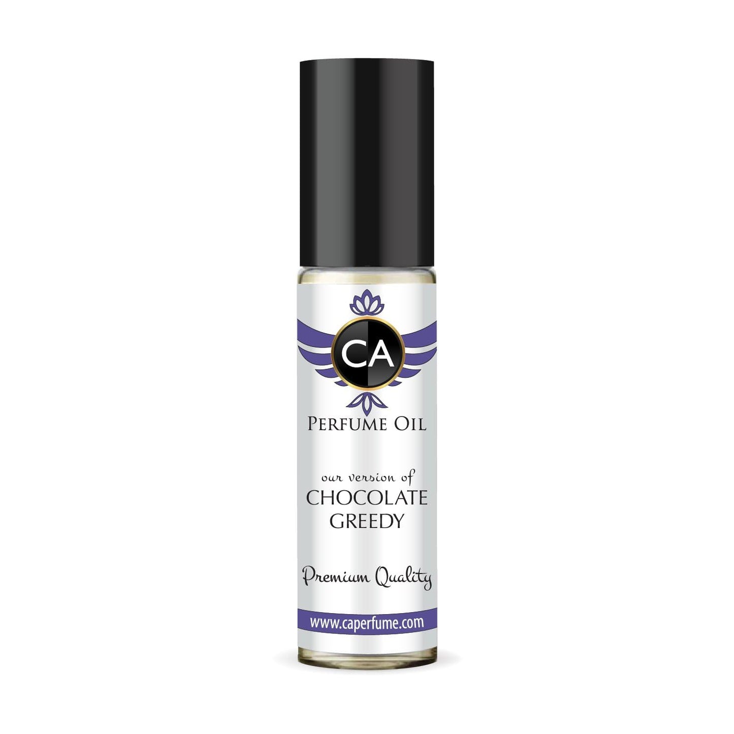 CA Perfume Impression of Chocolate Greedy Unisex Eau De Parfum Amber Vanilla Scent Long Lasting Unisex Fragrance Travel Size TSA Ready for Day and Night Wear 0.33 Fl Oz 10ml