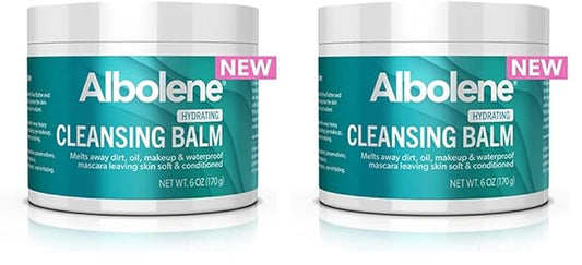 Albolene Cleansing Balm, Hydrating Makeup Remover and Face Wash with Shea Butter and Jojoba Oil, 6 fl oz, Packaging May Vary (Pack of 2)
