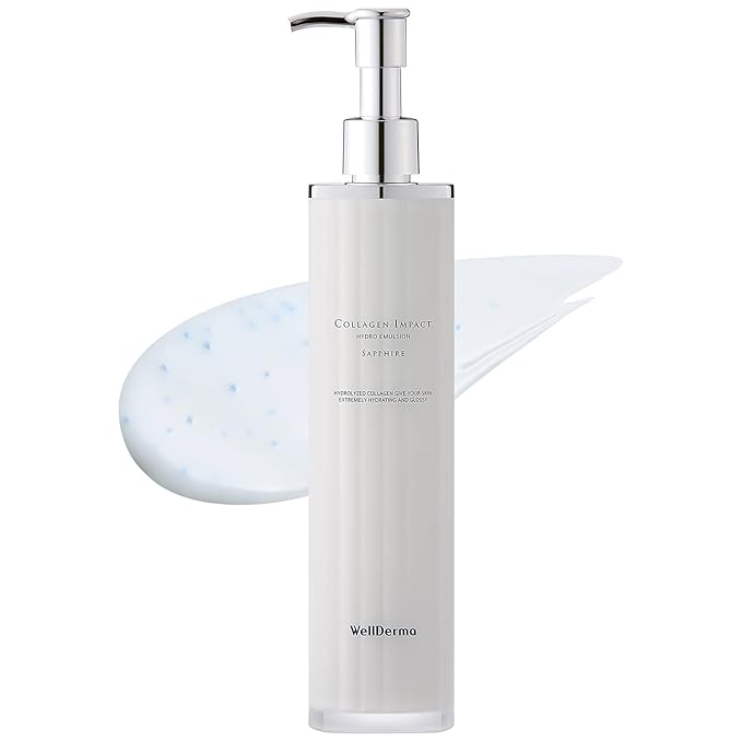 WELLDERMA Sapphire Collagen Impact Hydro Emulsion 3.38 fl.oz - Collagen Hydrating and Firming Face Lotion for Elasticity, Gloss, Skin Tightening Collagen Emulsion for Softer and Resilient Skin