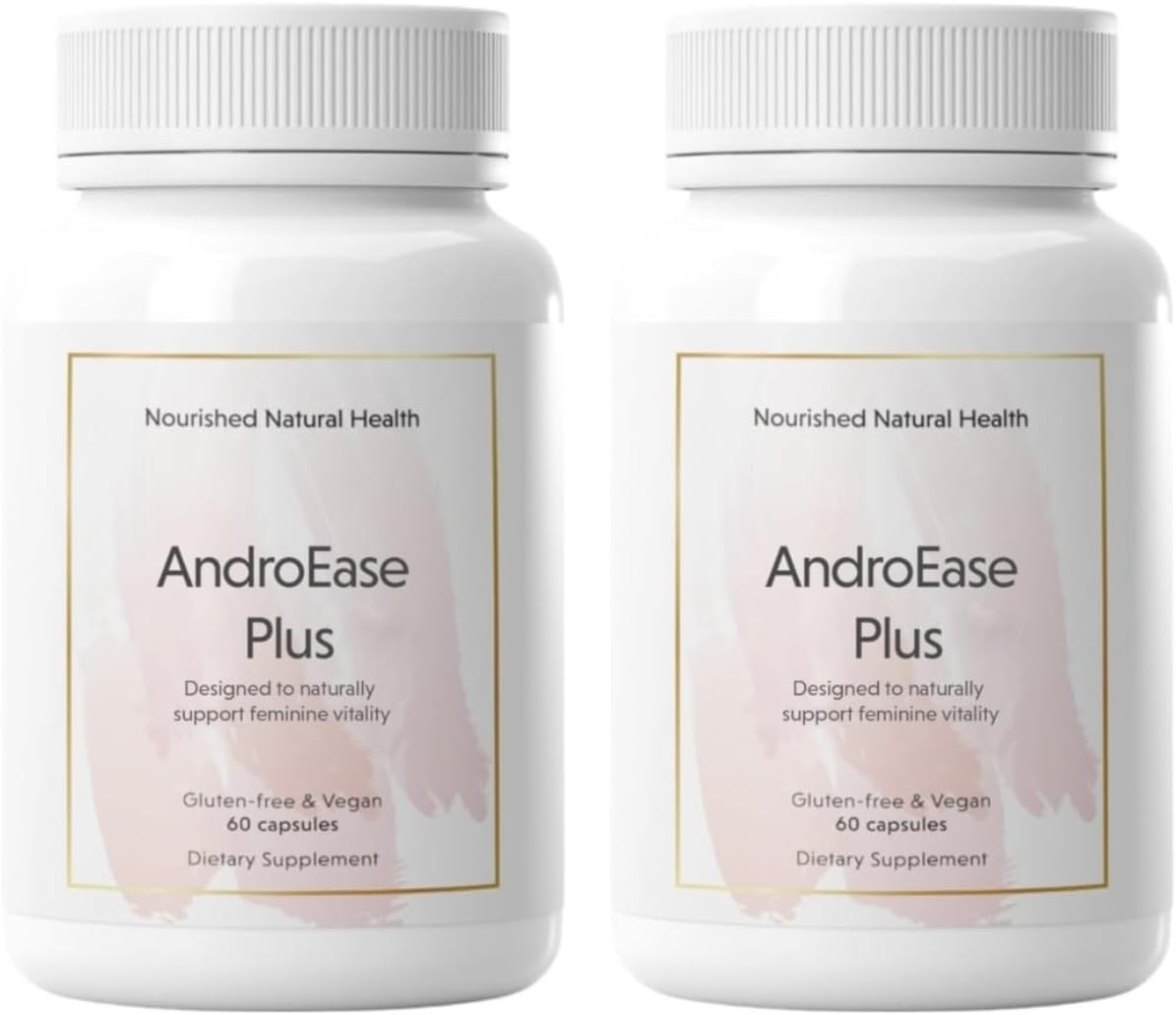 Nourished AndroEase Plus - Vegan Hormone Balance for Women - Zinc, Reishi, Green Tea and Saw Palmetto for Women - for Energy, Vitality, Facial Hair and Daily Wellness - 120 Capsules, Made in USA