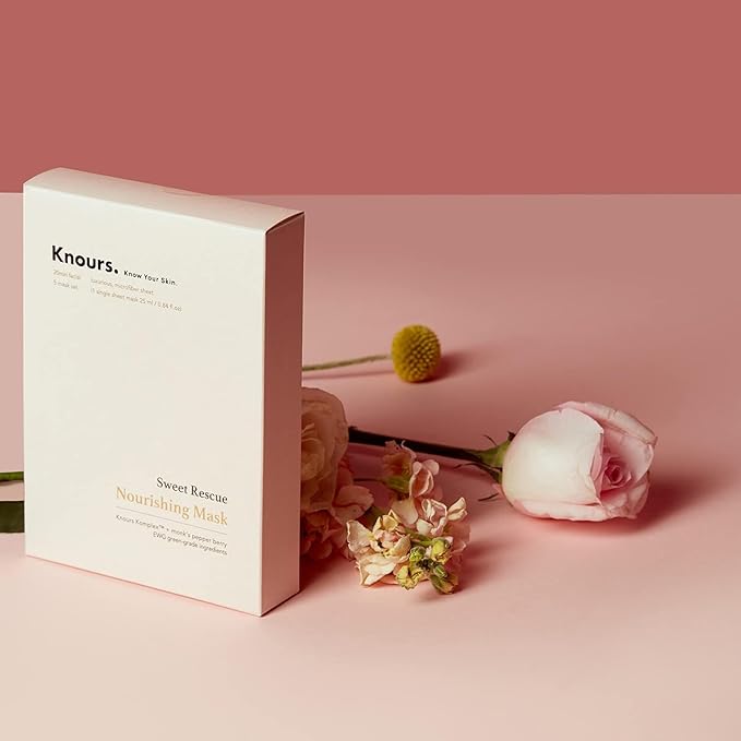 Knours. Nourishing & Hydrating Mask, Rose Water Toning Rejuvenating Facial Nourishing Clean Beauty (10 Count)