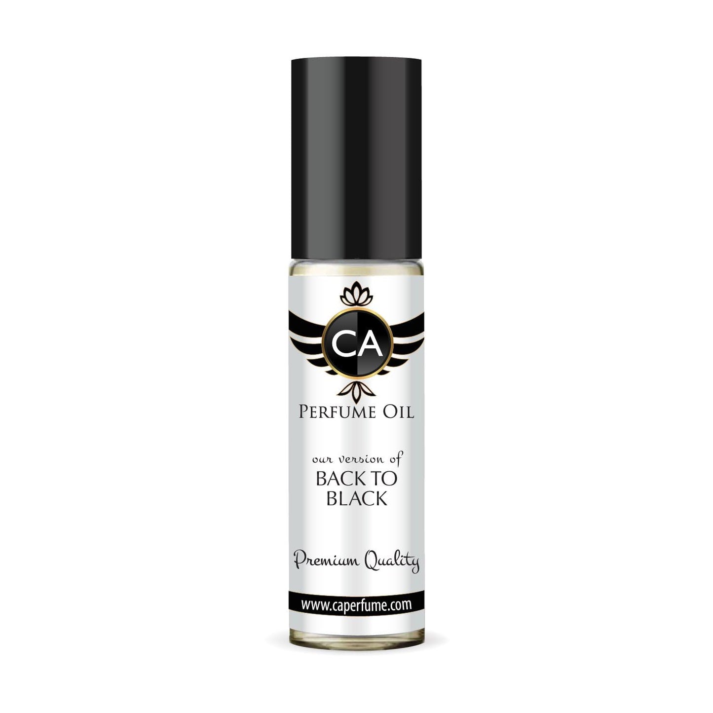 CA Perfume Impression of Back To Black Unisex Eau De Parfum Amber Woody Scent Long Lasting Unisex Fragrance Travel Size TSA Ready for Day and Night Wear 0.33 Fl Oz 10ml