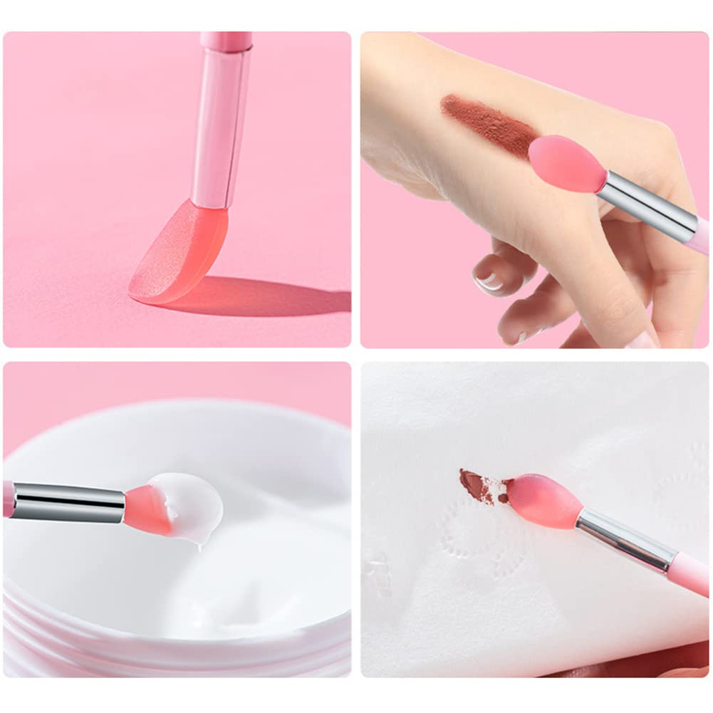 20 Pcs Silicone Mini Lip Brush, Silicone Lipstick Applicator Wands for Lip Gloss, Eyeshadow