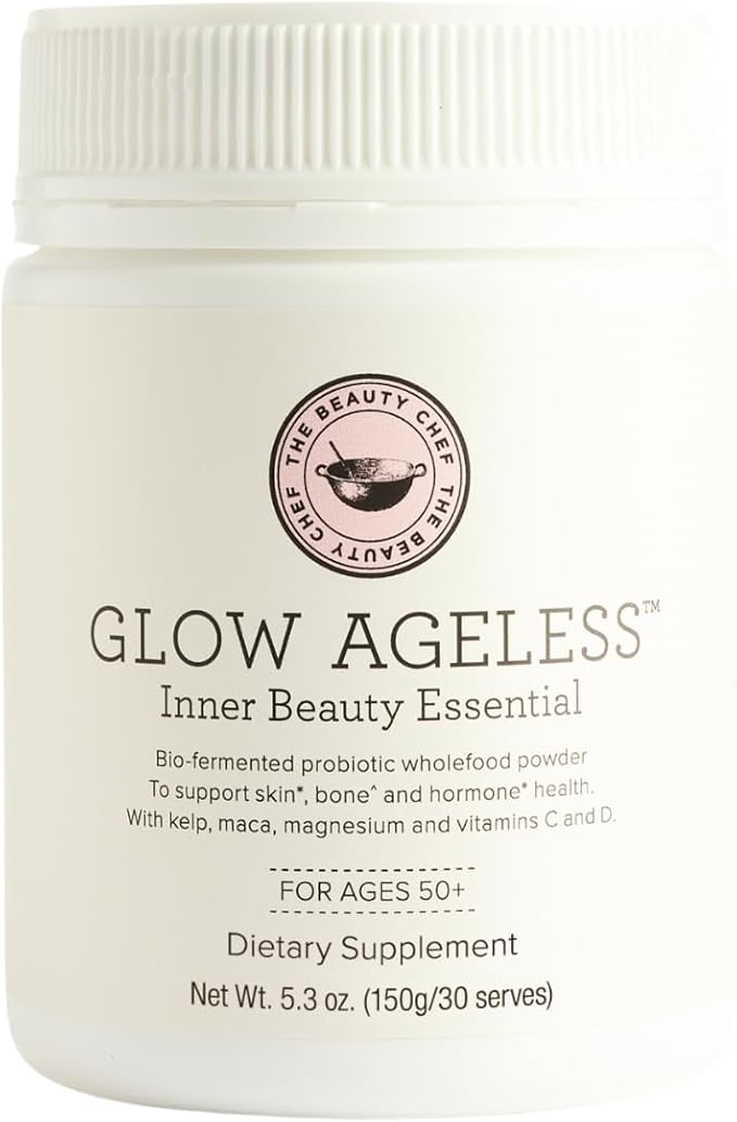 The Beauty Chef Glow Ageless™ Inner Beauty Essential – Bio-Fermented Collagen-Boosting Powder for Ageless Skin & Wellness, Supports Ageless, Glowing Skin, Collagen Support, 5.3 oz / 150g