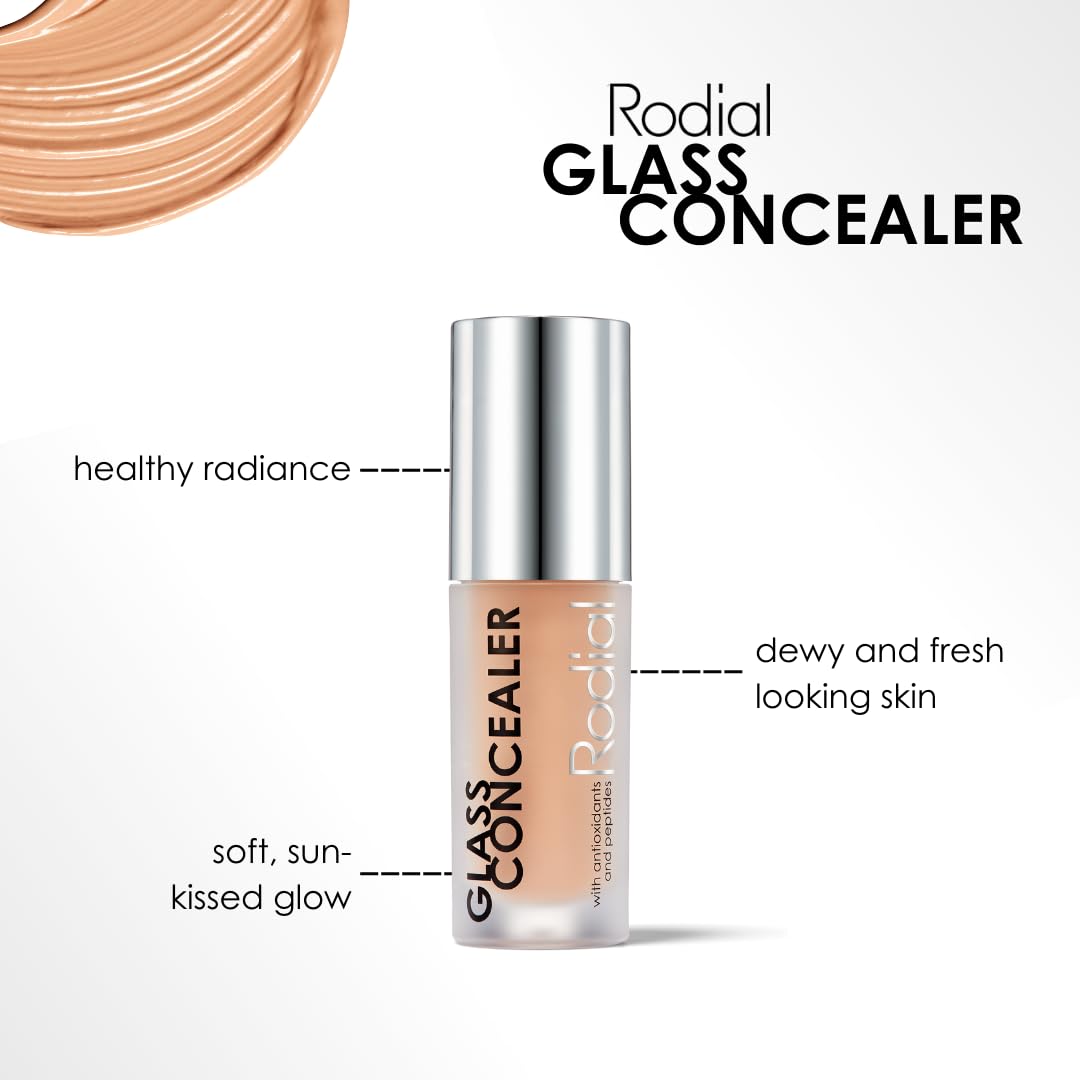 Rodial Glass Concealer Shade 1 - Luminous, Full-Coverage Cream with Peptides and Antioxidants for Flawless Skin, 0.1 fl. oz.