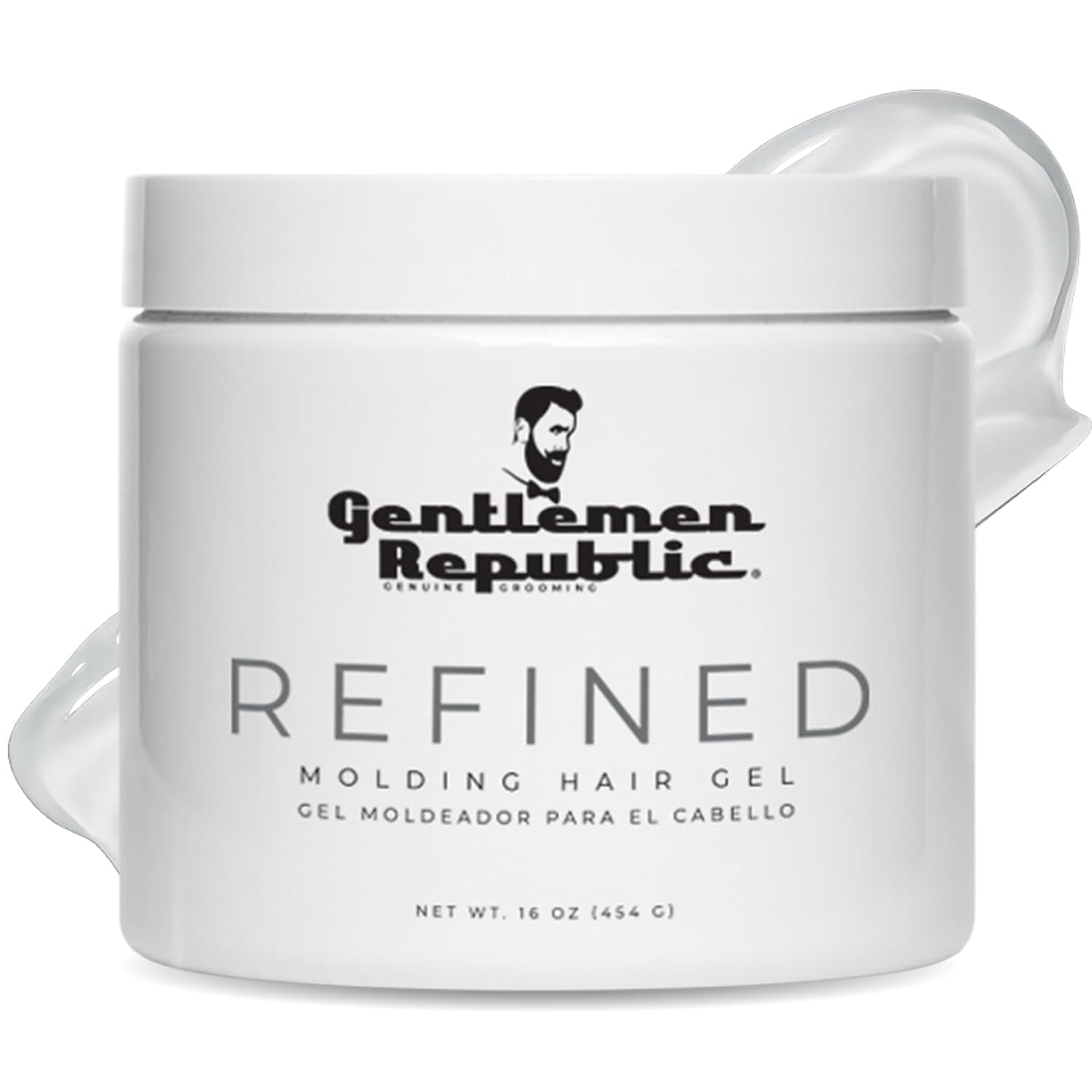 Gentlemen Republic 16oz Refined Hair Gel for Men - Premium Men's Hair Styling Product, 24 Hour High Hold & Shine. No Beeswax, Alcohol, or Parabens, Humidity Resistant