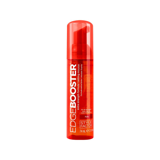 Style Factor EDGE BOOSTER Extra Strength Setting Mousse Travel Size – Frizz Control, Extra Volume, and Conditioning – 2.5oz Ruby Mousse for Curly Hair