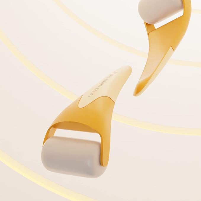 ROSELYNBOUTIQUE Ice Roller for Face Wrinkles Fine Lines Puffiness Stick Massager Facial Skin Care Tools Self Care Gifts for Men Women (Yellow)