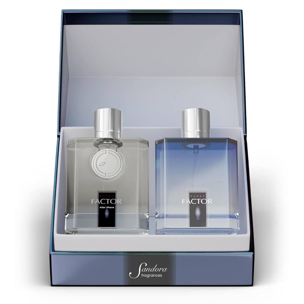 Men’s After Shave & Eau de Parfum Set – Tangerine, Cranberry, Oakmoss, Sandalwood – Fresh, Woody, Sexy, Long-Lasting Cologne Gift Set for Men 2x (3.4 fl oz / 100 ml)