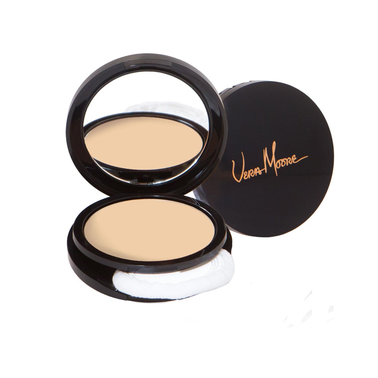 Vera Moore Matte Pressed Powder, Makeup Setting Compact Powder, Face Powder for Full Coverage with Flawless Finish, Shine, Matte Finish for All Skin Types (Buff, 12.5g)